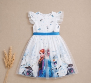 Детска рокля ''Frozen'' бял цвят