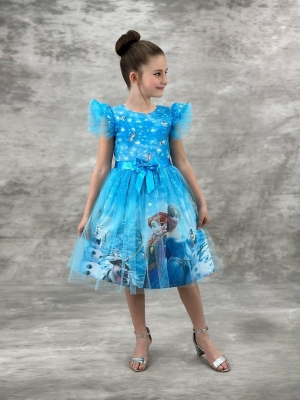 Детска рокля ''Frozen'' син цвят
