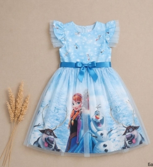 Детска рокля ''Frozen'' светлосин цвят